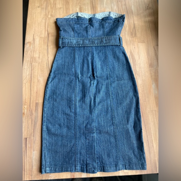 Vintage Forever 21 Belted Pencil Denim Dress, Size Small - Picture 10 of 11